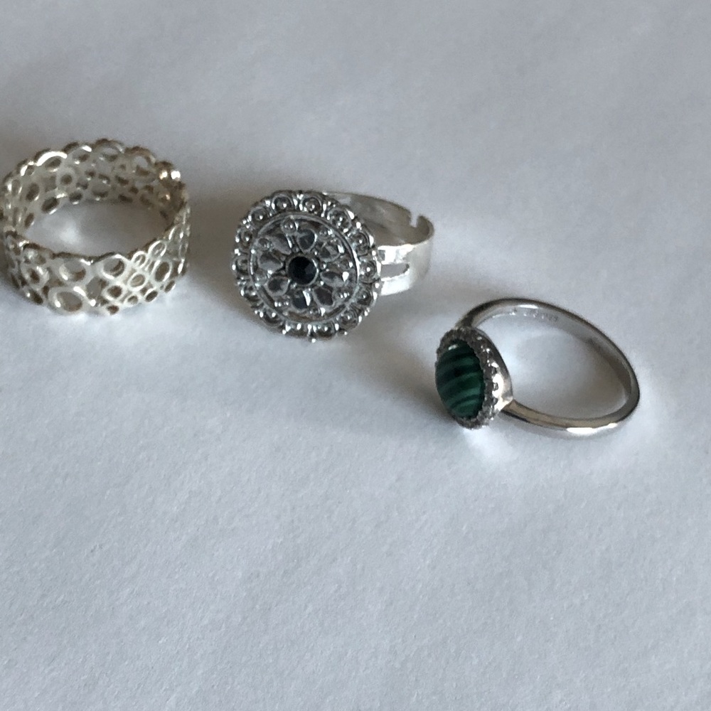 Set of Three Silver Rings